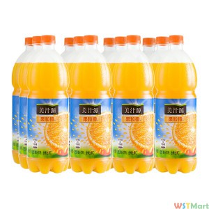 果汁-美汁源果粒橙果汁饮料1.25L*12瓶